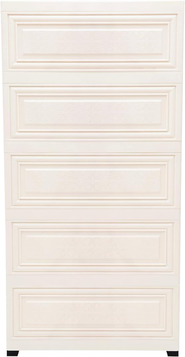 Pink 6-Drawer Plastic Storage Cabinet with Lock and Casters