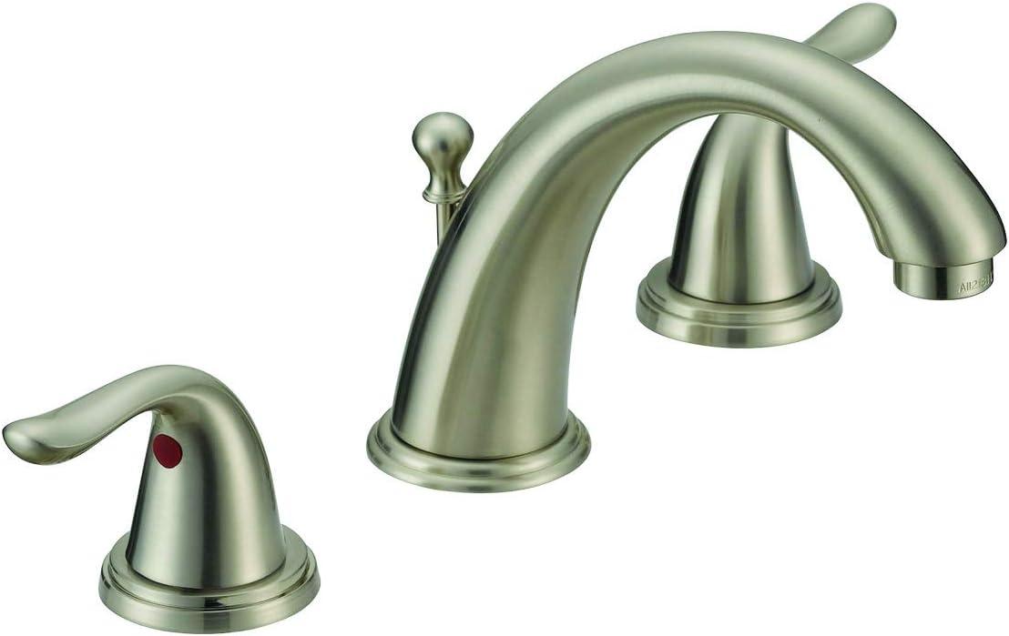 Brushed Nickel Two-Handle Widespread Bathroom Faucet