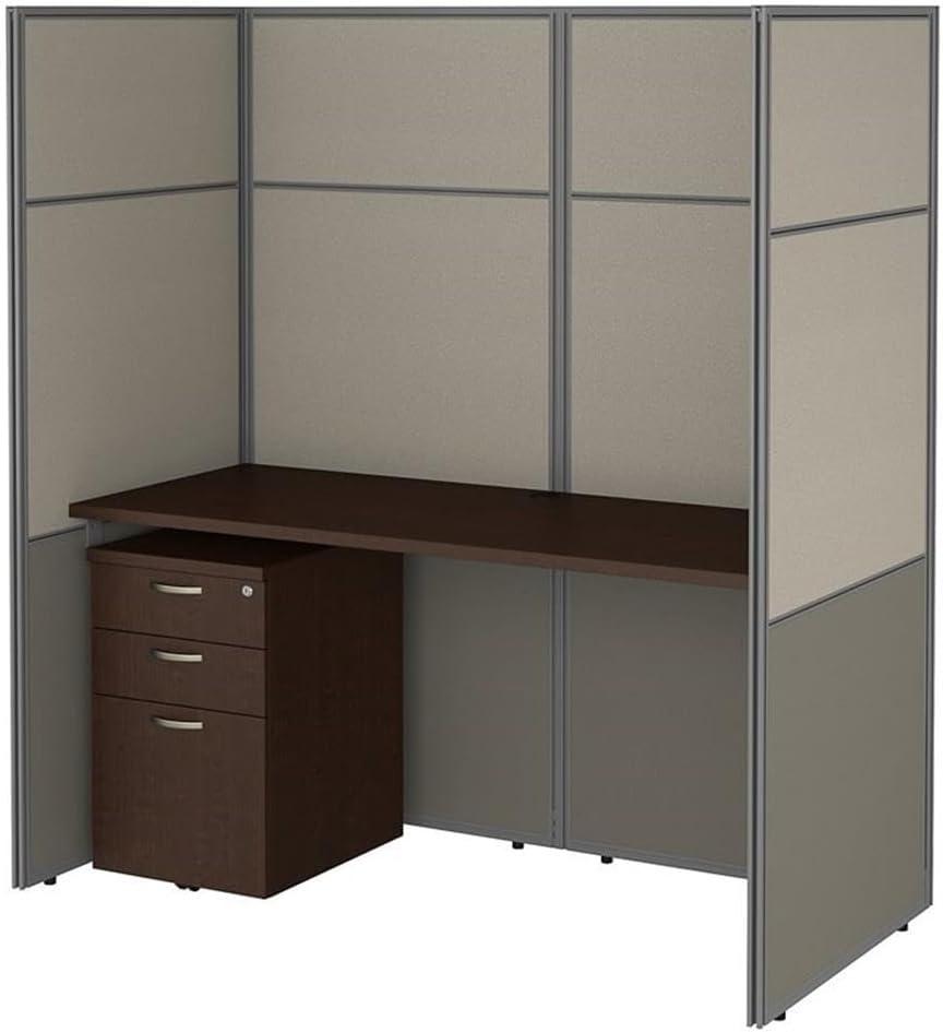 Easy Office Rectangle 1 Person Cubicle with Cable Management