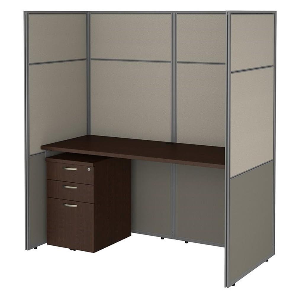 Easy Office Rectangle 1 Person Cubicle with Cable Management