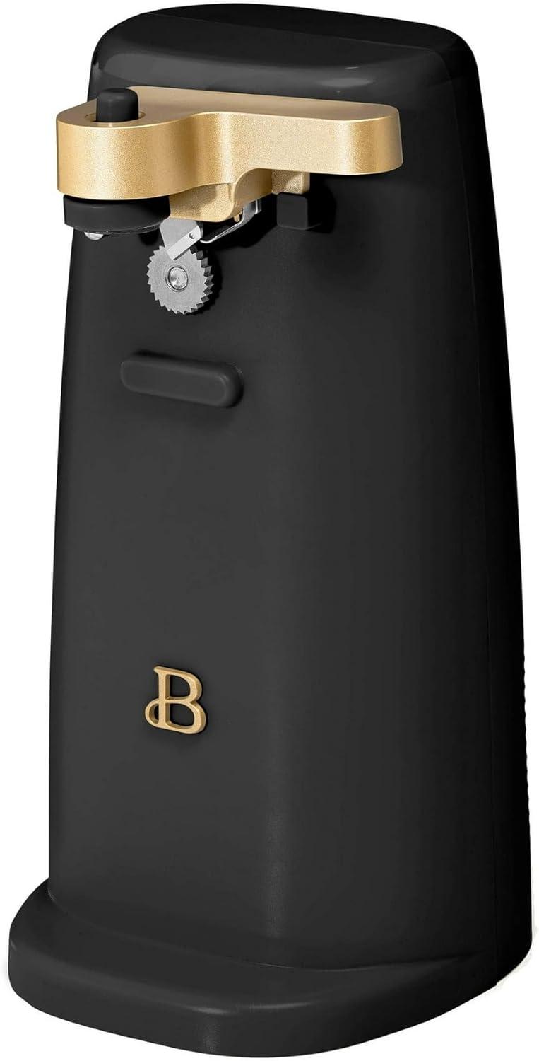 Black Sesame Electric Can Opener with Gold Accents