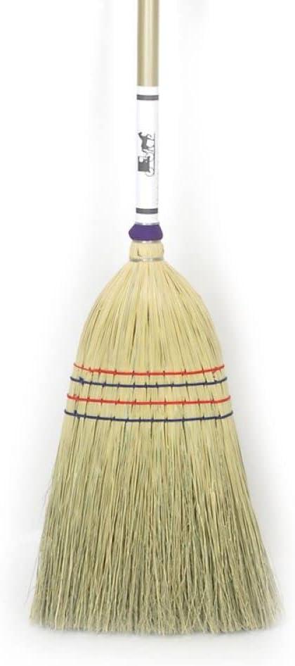 Stoltzfus Brooms & Carpets Amish-Made House Broom - Authentic Corn Straw Broom with Hardwood Handle, Natural, 55 inches