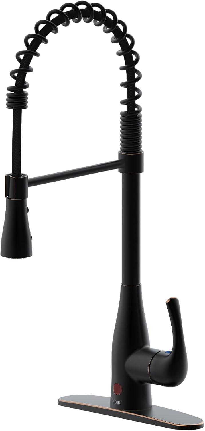 Oil-Rubbed Bronze Pull-Down Kitchen Faucet with Spring Neck