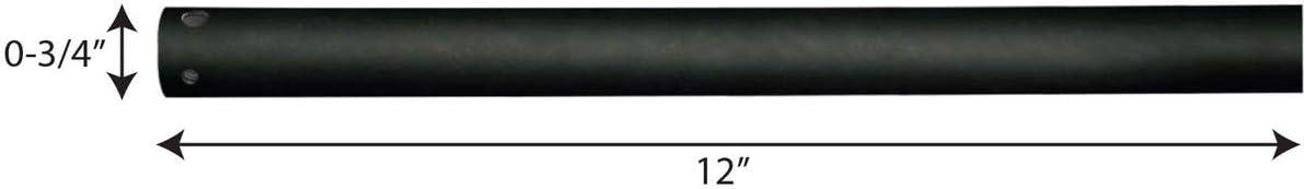 Black Steel 12-Inch Ceiling Fan Downrod