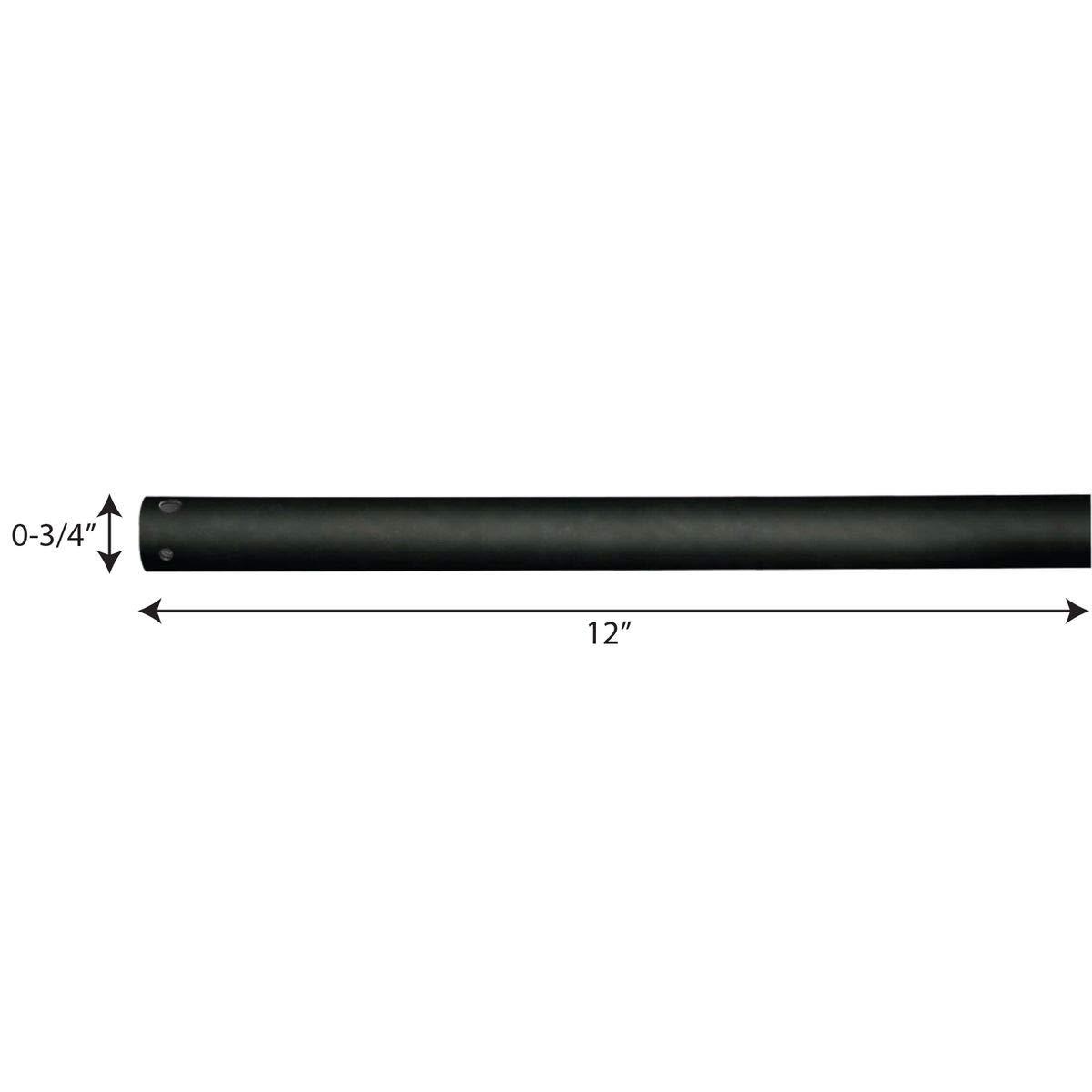 Black Steel 12-Inch Ceiling Fan Downrod