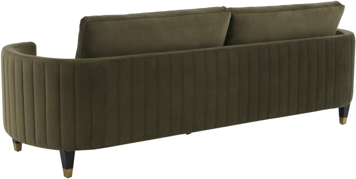 Giotto Dark Olive Green Velvet Split Back Sofa