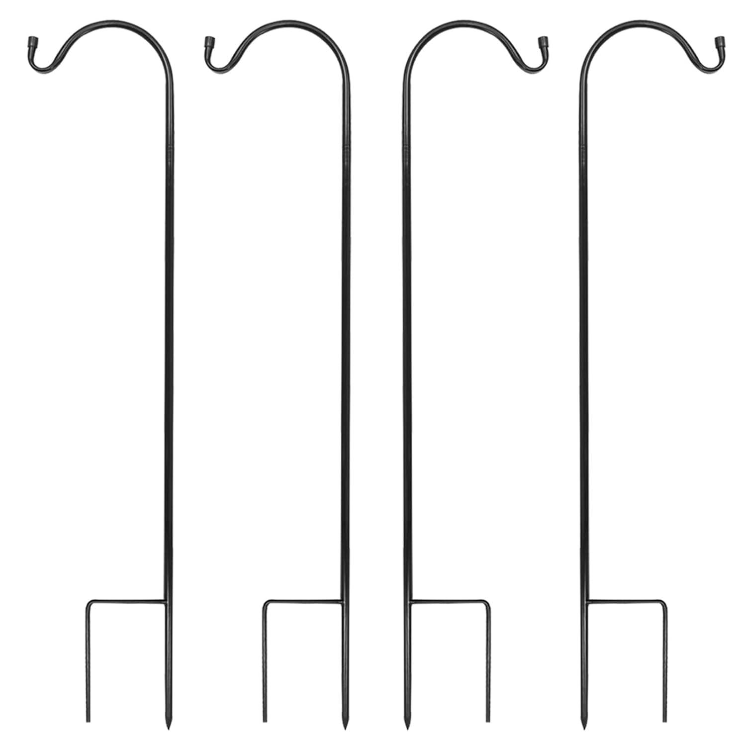 Sorbus Set of 4 Shepherds Hooks for Outdoor - Extendable Garden Stakes for Plants, Lights, Lanterns, Flower Baskets, and More
