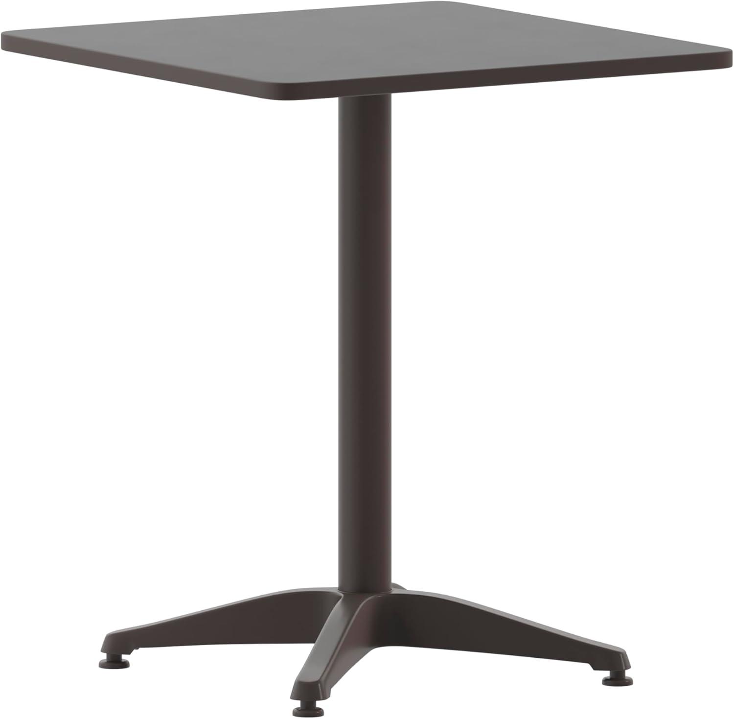 Flash Furniture Mellie 23.5'' Bronze Square Metal Indoor-Outdoor Table with Base