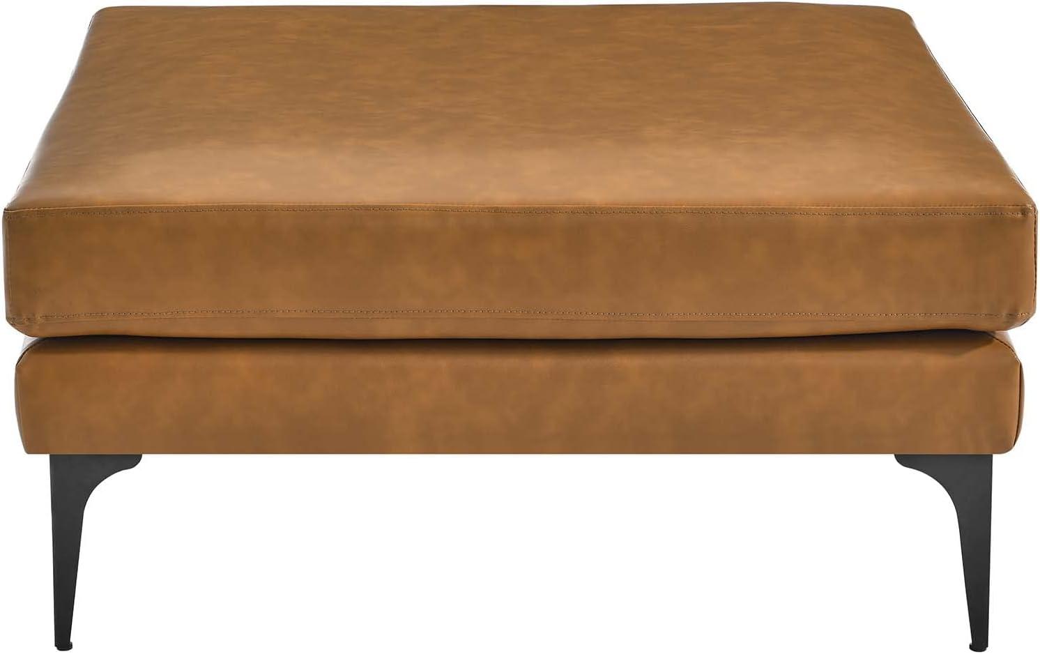 Modway Evermore Vegan Leather Ottoman in Tan