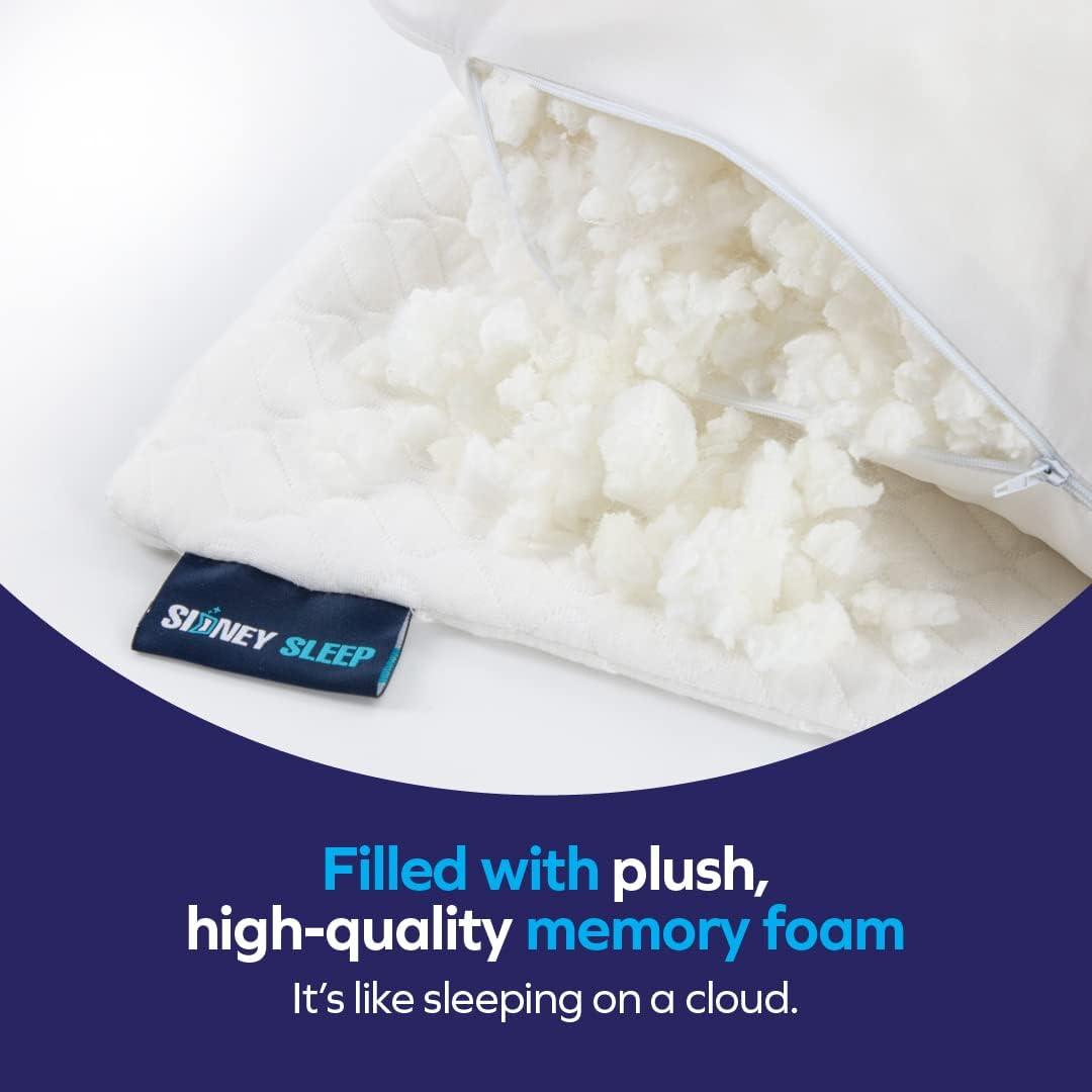 Queen White Adjustable Shredded Memory Foam Pillow