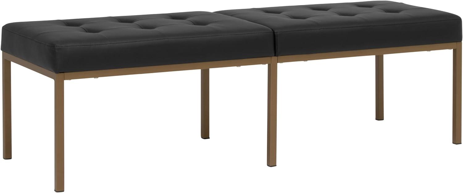 60" Wide Camber Modern Metal and Bonded Leather Bench - Studio Designs Home