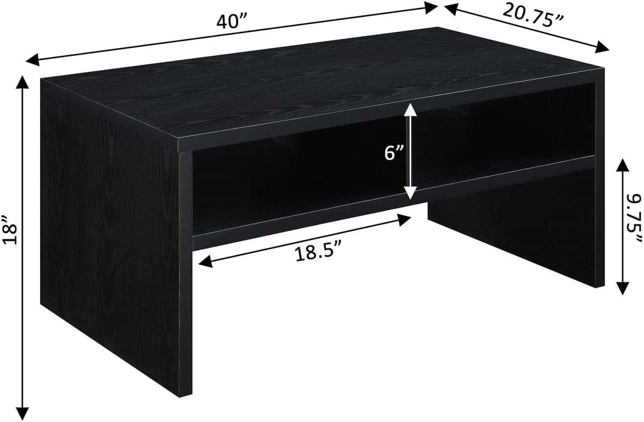 Convenience Concepts Northfield Admiral Deluxe Coffee Table with Shelves, Black