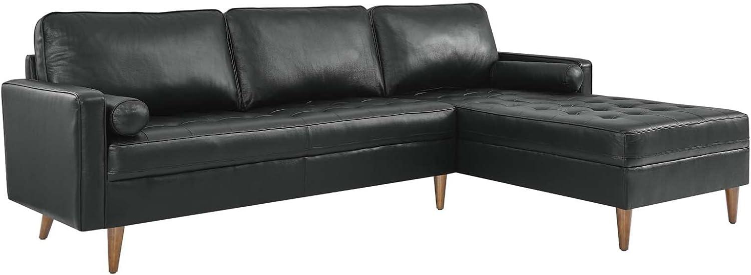 Valour 98" Leather Sectional Sofa Black