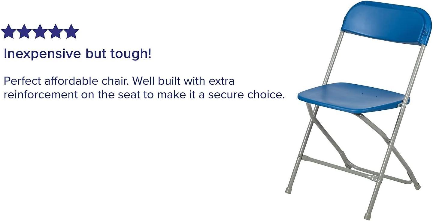 Flash Furniture Hercules Series Plastic Folding Chair Blue - 2 Pack 650LB Weight Capacity Comfortable Event Chair-Lightweight Folding Chair