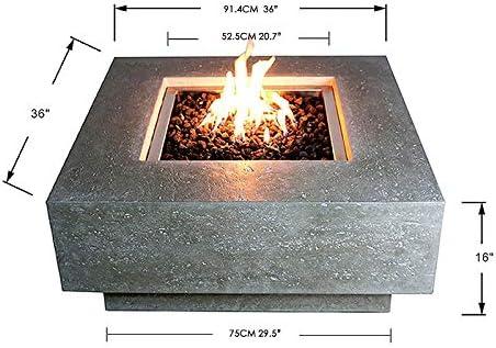 Elementi Manhattan Concrete Outdoor 45,000 BTU Liquid Propane Fire Table