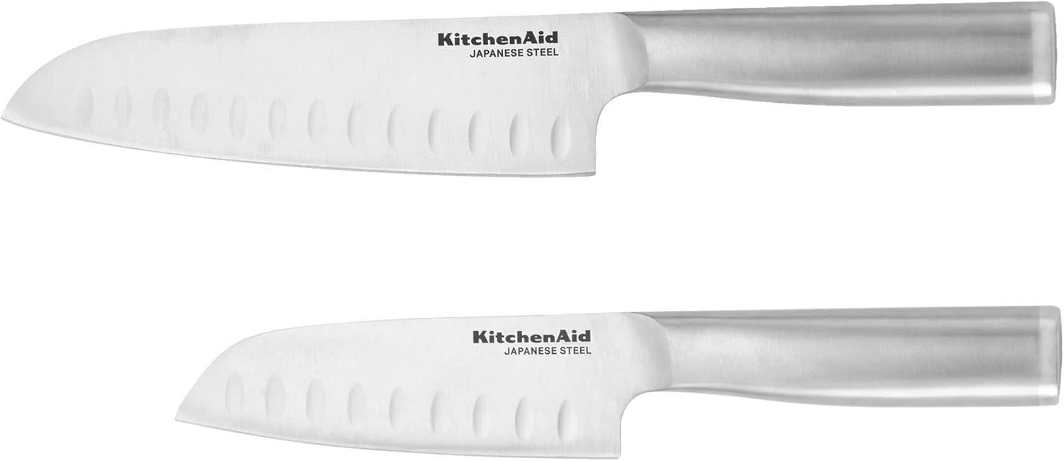 KitchenAid 2-Piece Stainless Steel Santoku Knife Set with Blade Covers