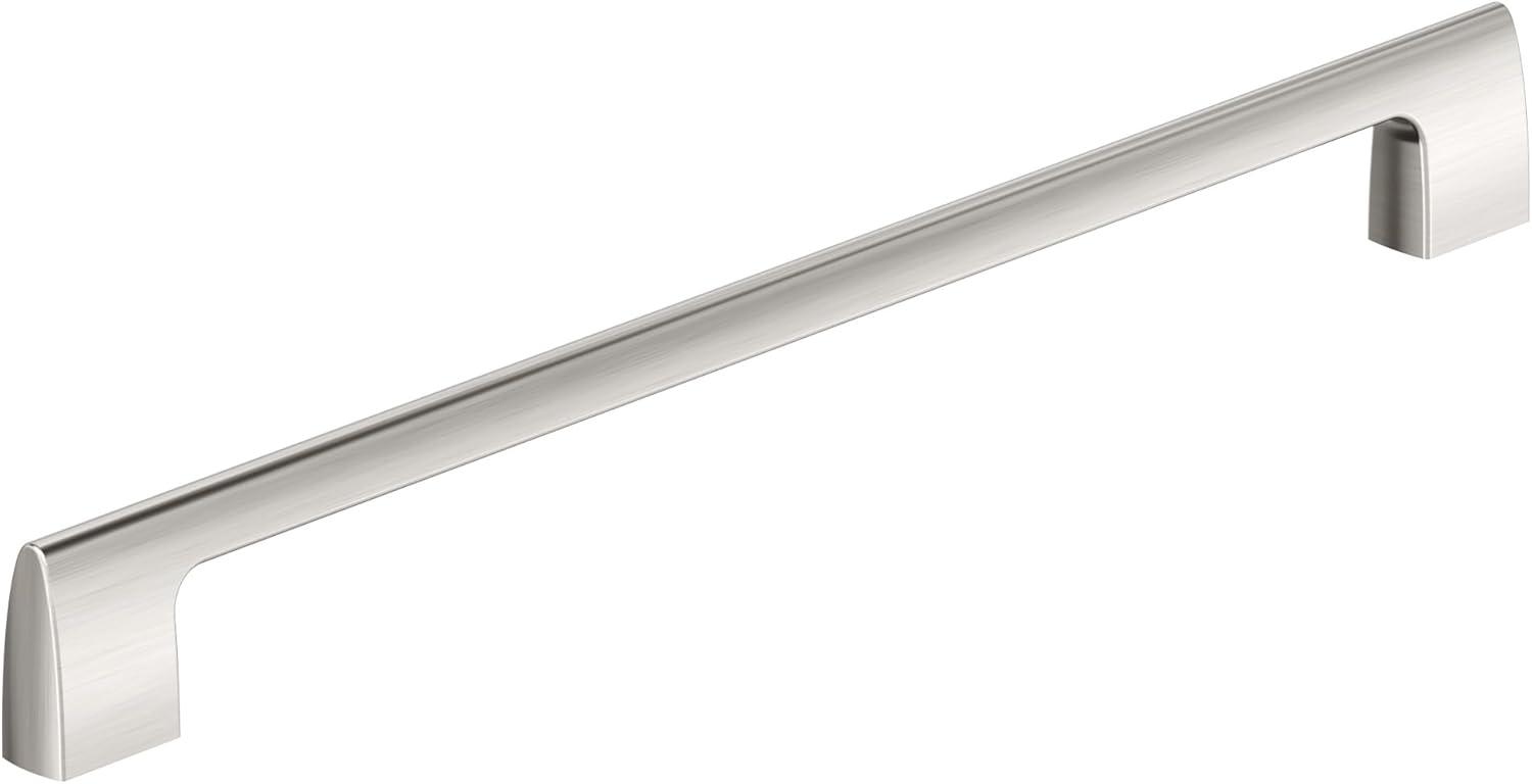 Amerock Riva 12-5/8 inch (320mm) Center-to-Center Satin Nickel Cabinet Pull