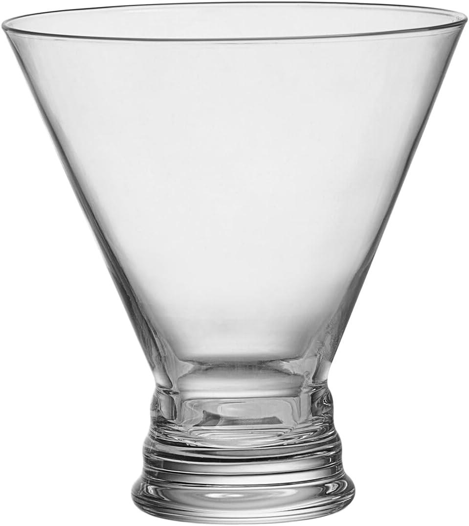 Clear Lead-Free Crystal Stemless Martini Glasses Set of 4