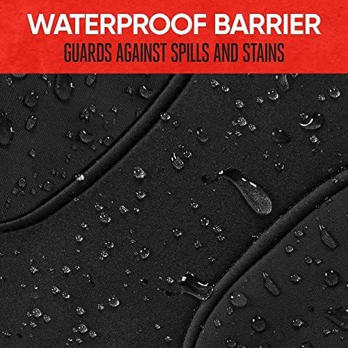 Motor Trend AquaShield Car Seat Covers for Front Seats, Black – Two-Tone Waterproof, Neoprene Seat Cover Set, Interior Covers for Auto Truck Van SUV