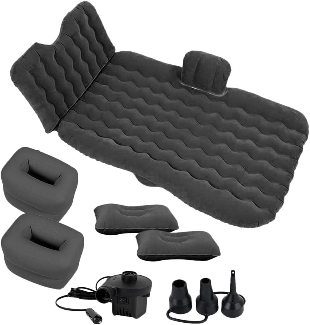 Zone Tech Car Travel Inflatable Air Mattress for the Back Seat With Pump Long Blow Up Camping Bed  Universal For Car ,SUV or Truck