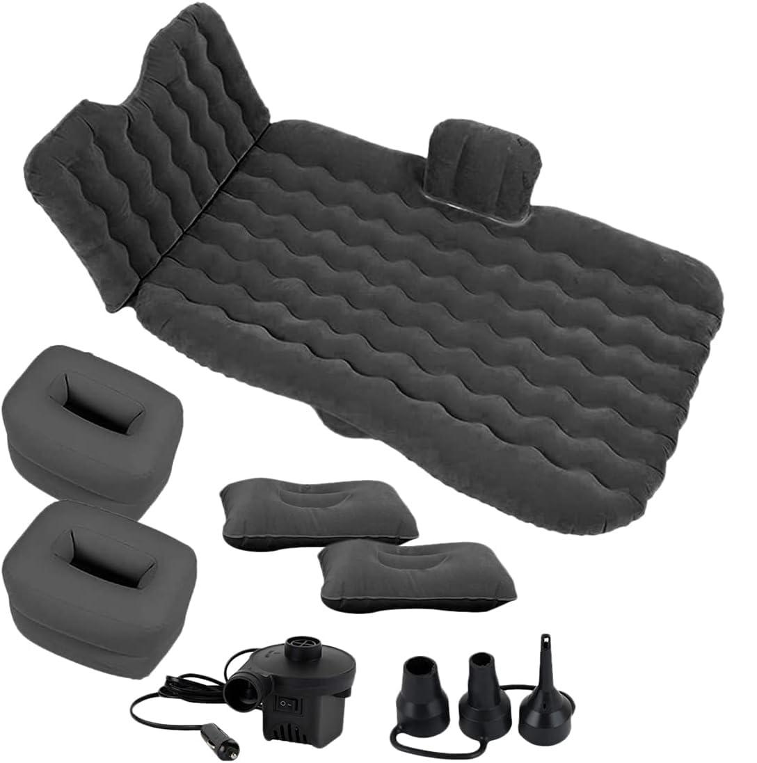 Zone Tech Car Travel Inflatable Air Mattress for the Back Seat With Pump Long Blow Up Camping Bed  Universal For Car ,SUV or Truck
