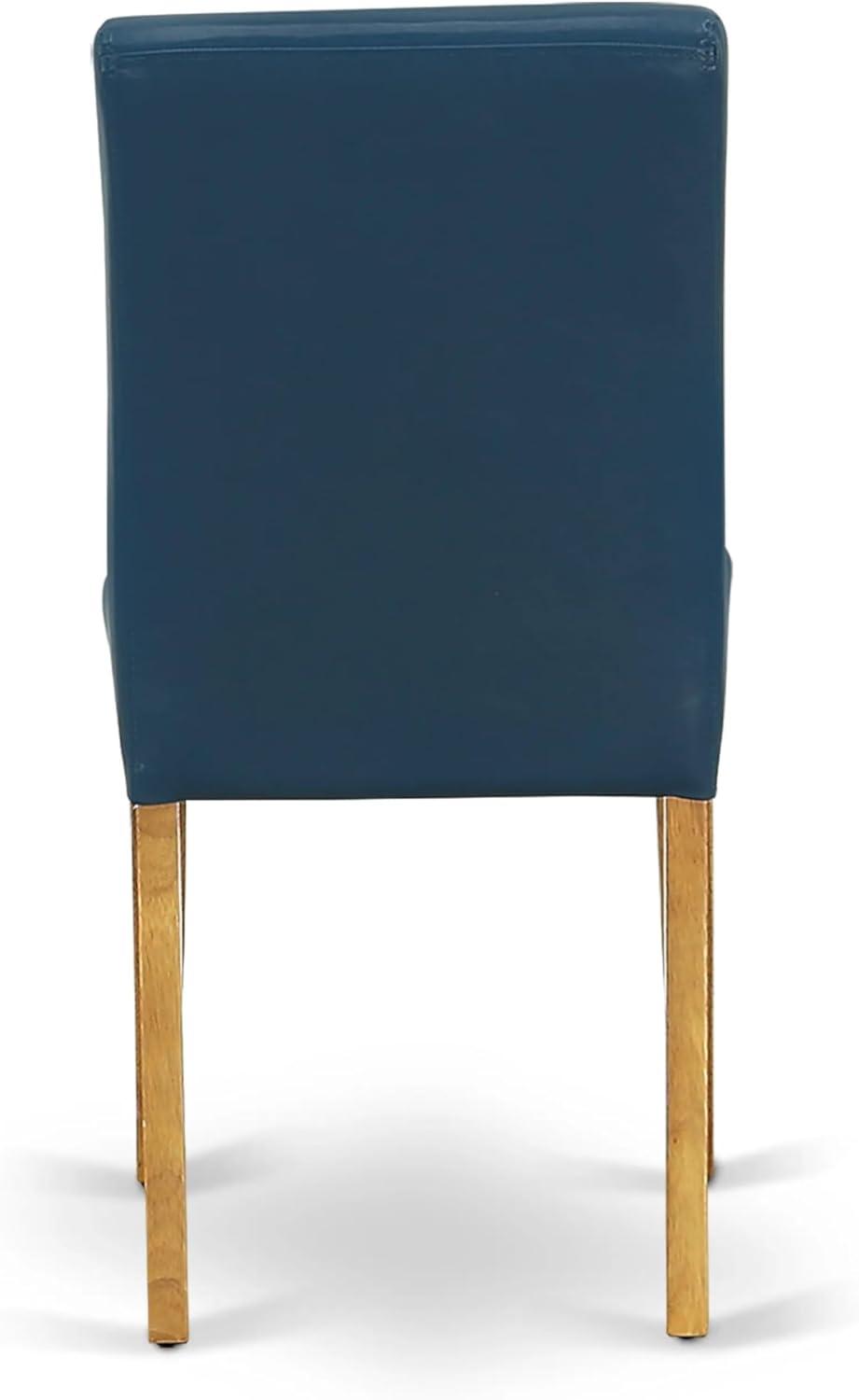 PaFagwy ABP4T55 Parson Kitchen Blue Faux Leather Padded Dining Chairs, Set of 2