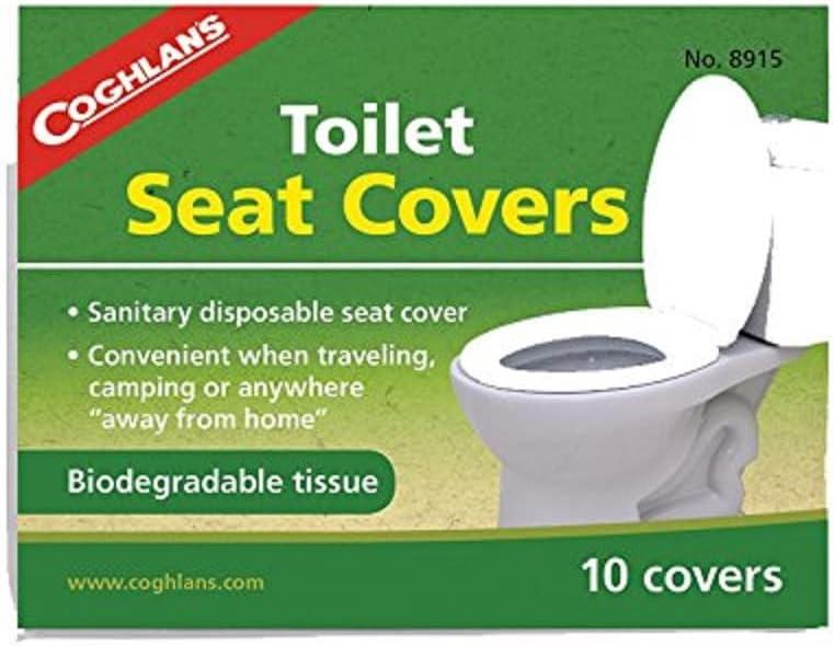 Coghlan's Toilet Seat Covers (10 Pack), Biodegradable Sanitary Disposable Tissue
