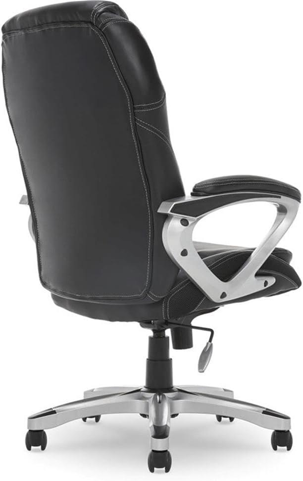 Iridescent Silver High-Back Executive Office Chair with Black Mesh