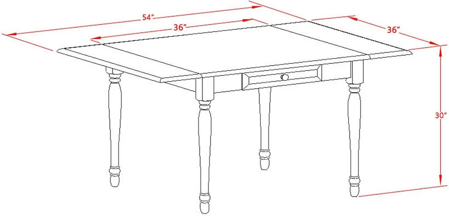 East West Furniture Monza Rectangular Wood Dining Table in Black/Cherry