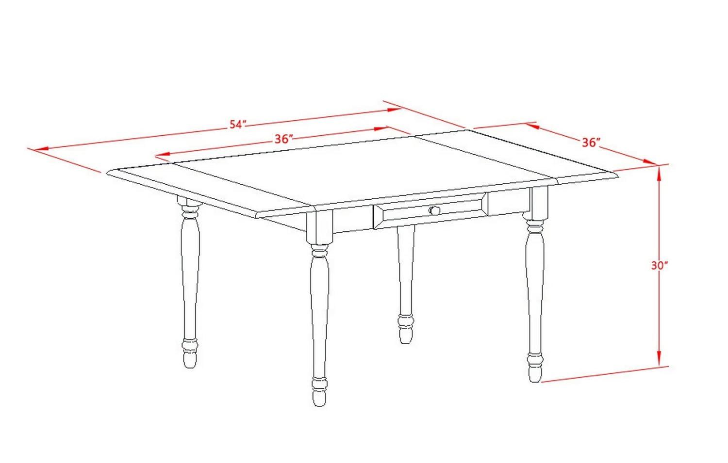 East West Furniture Monza Rectangular Wood Dining Table in Black/Cherry
