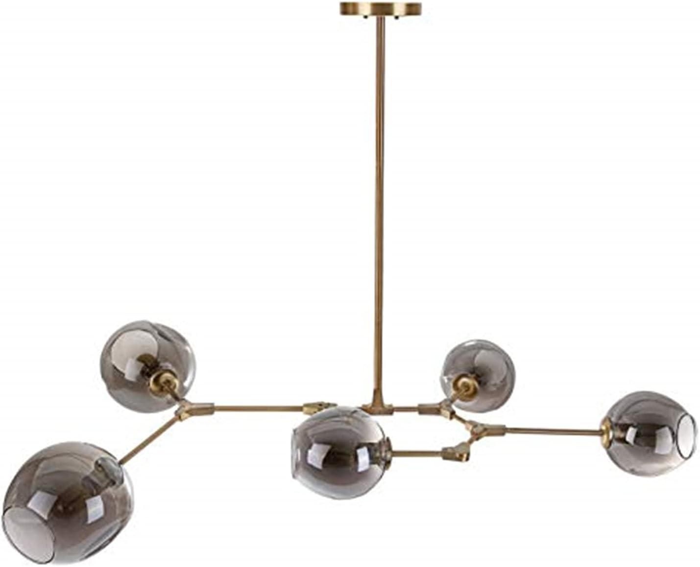 Corbett 5 Light 53.5 Inch Pendant - Brass Gold/Smoking Grey - Safavieh.