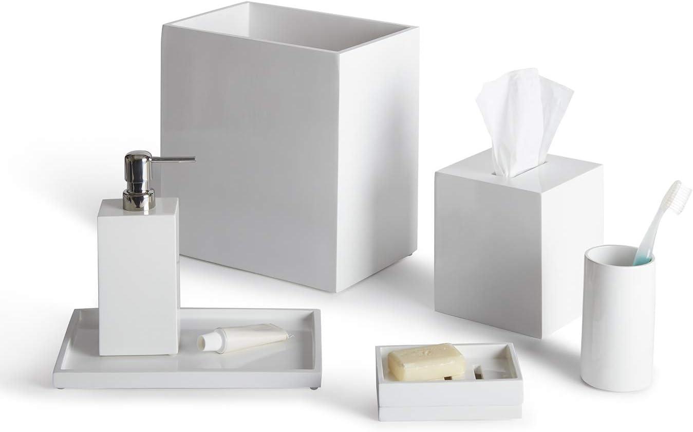 White Lacquer Minimalist Bathroom Wastebasket