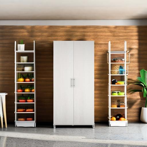 Systembuild Camberly 36" Utility Storage Cabinet, Ivory Oak