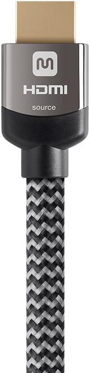 Monoprice HDMI Cable - 30 Feet - Gray | High Speed, Active Chipset, 4K@60Hz, 18Gbps, HDR, 28AWG, YUV, 4:4:4, CL3 - Luxe Series