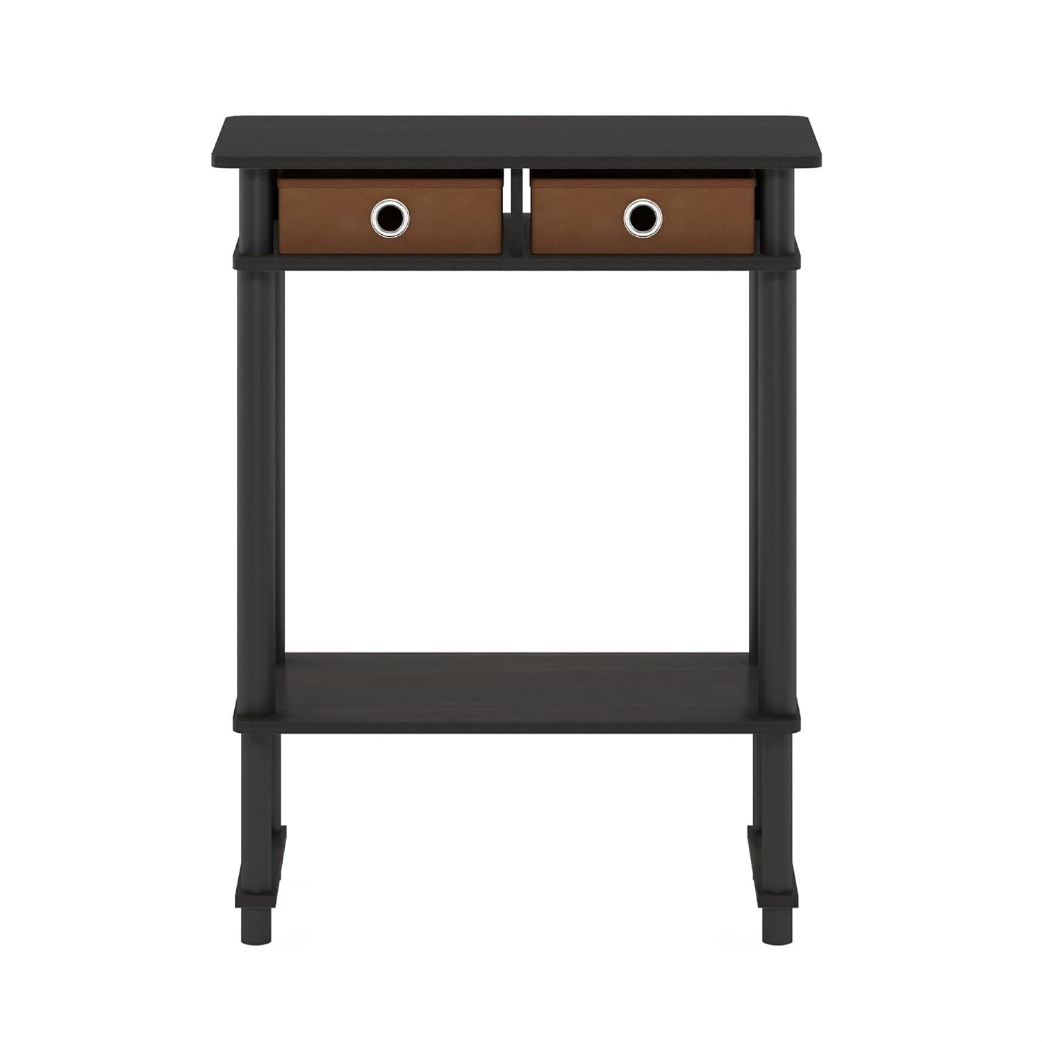 Furinno Turn-N-Tube Tall-Wide Hallway Console Table with Bin, Espresso/Brown