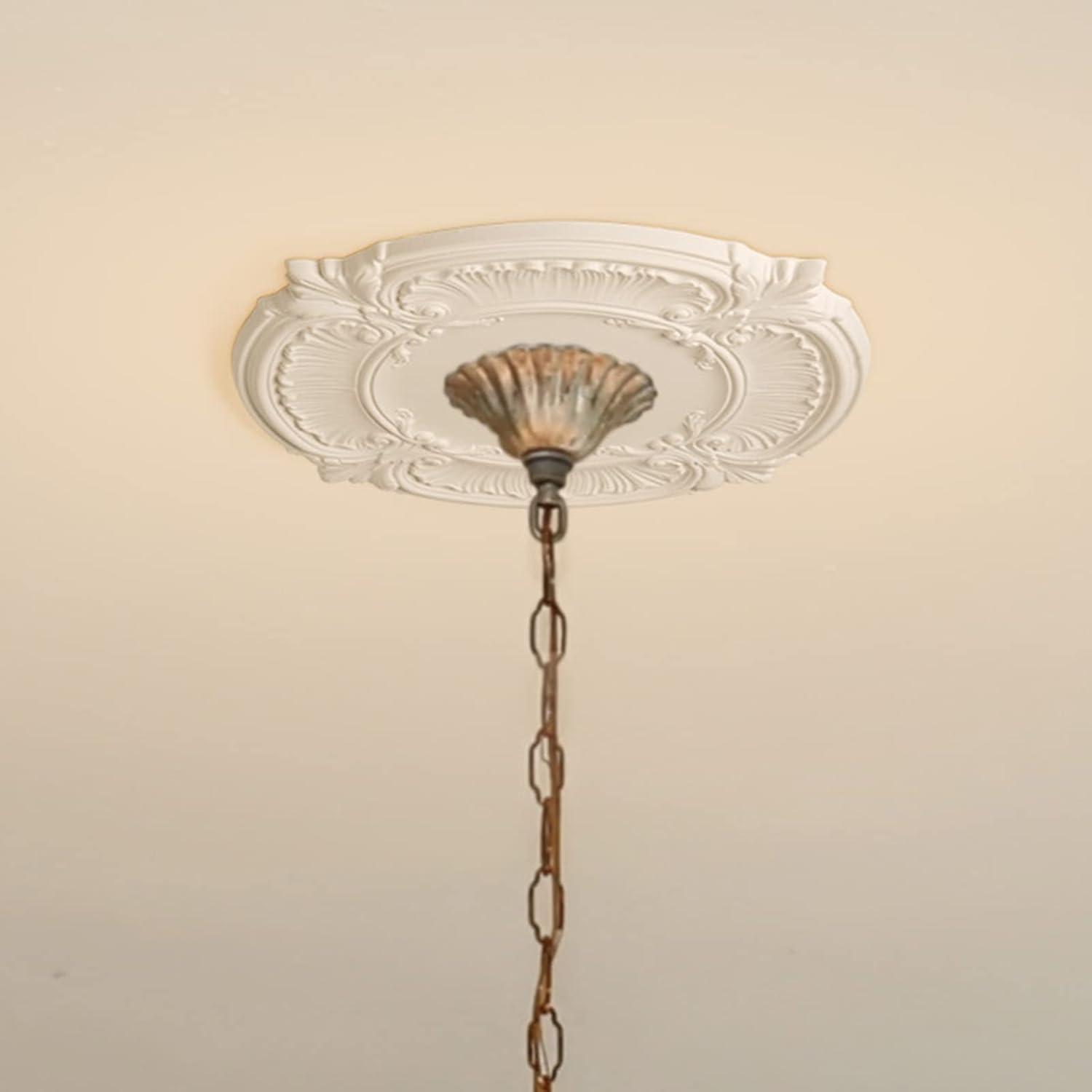 White Ornate Plastic Ceiling Medallion for Light Fixtures