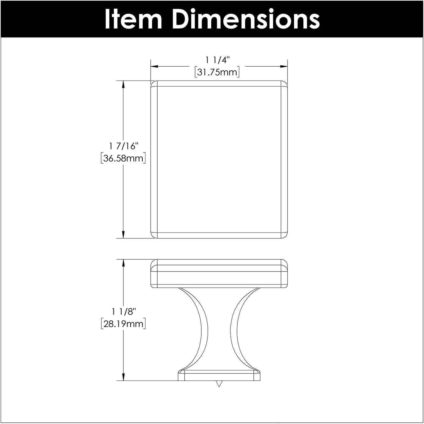 Forge 1 7/16" Length Square Knob
