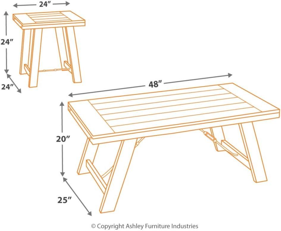 Signature Design by Ashley Casual Noorbrook Table (Set of 3)  Black/Pewter