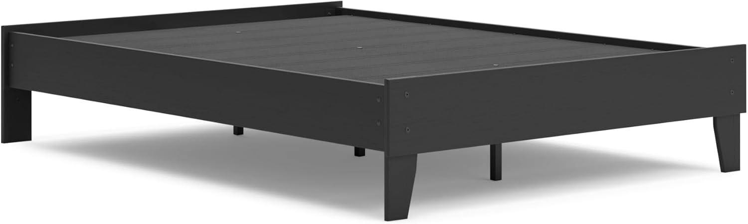 Full Piperton Platform Bed Black - Signature Design by Ashley: Modern Style, MDF Frame, No Box Spring Needed