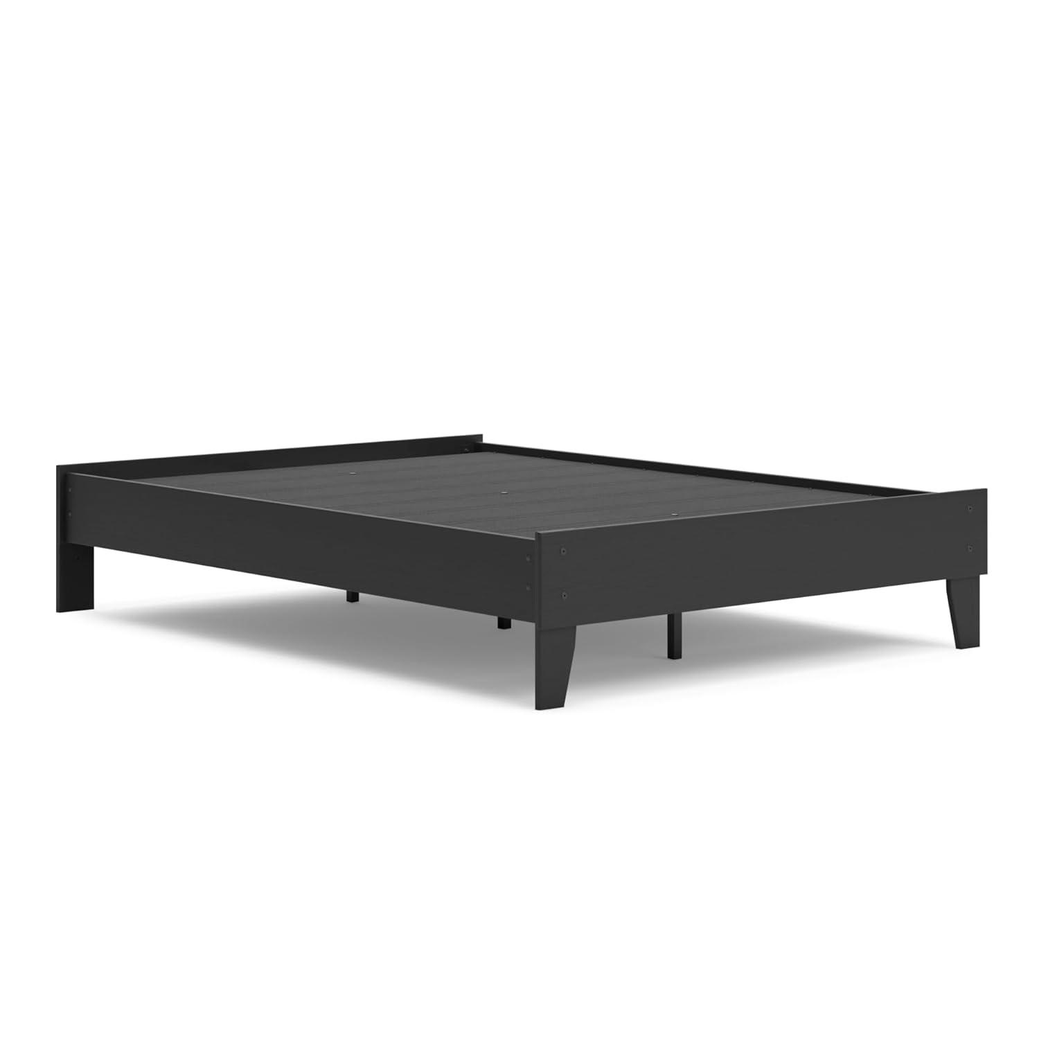 Full Piperton Platform Bed Black - Signature Design by Ashley: Modern Style, MDF Frame, No Box Spring Needed