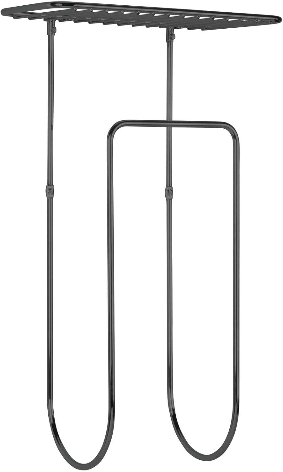 mDesign Steel Wall Mount Towel Rack Holder Organizer with Storage Shelf