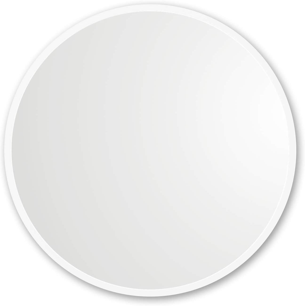 18'' White Round Rubber Framed Wall Mirror