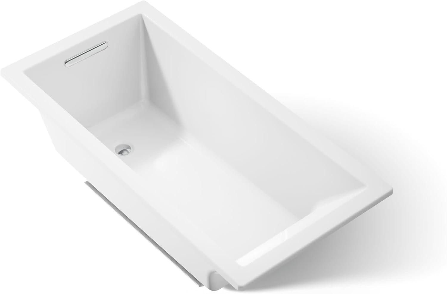 Underscore® 60" x 30" Drop-In or Undermount Acrylic Soaking Bathtub with Sloped Backrest