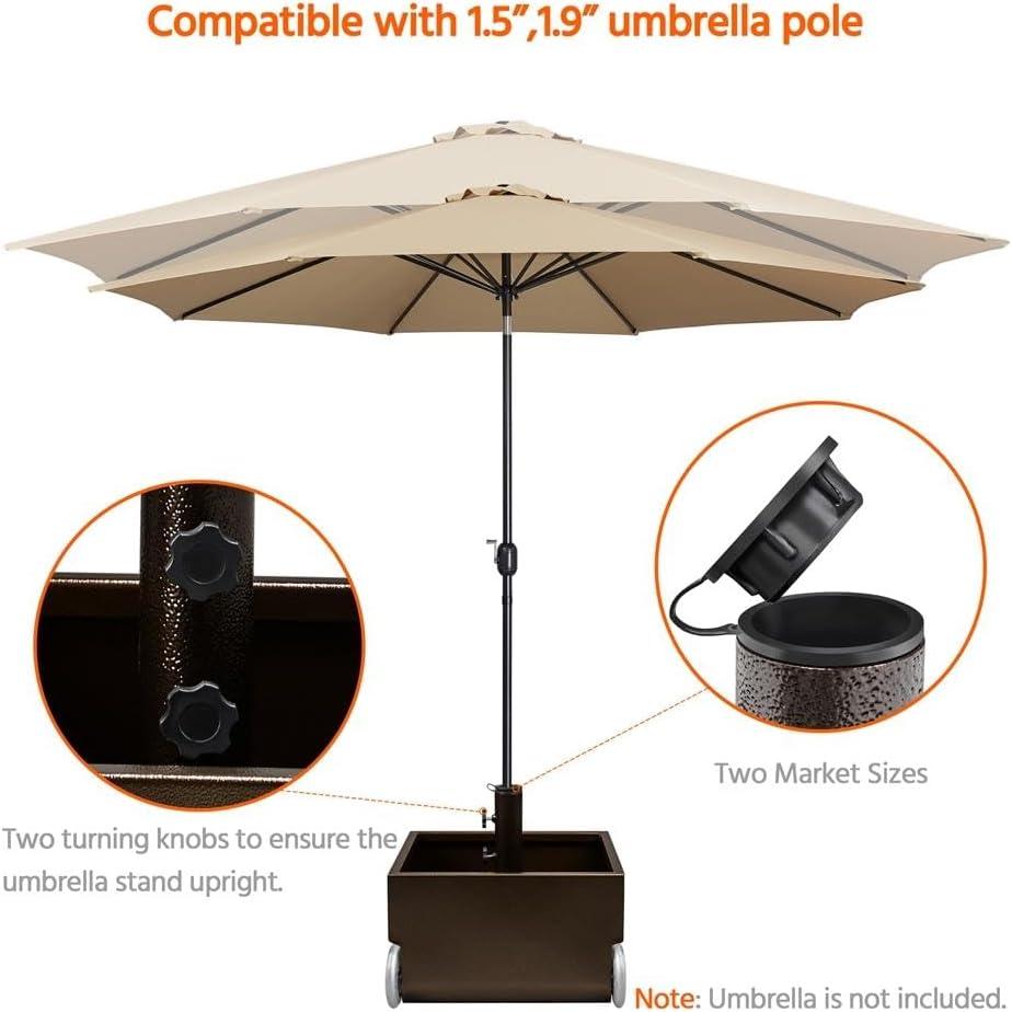 Arlmont & Co. Naiim 29 Lb. Steel Free Standing Umbrella Base with Wheels