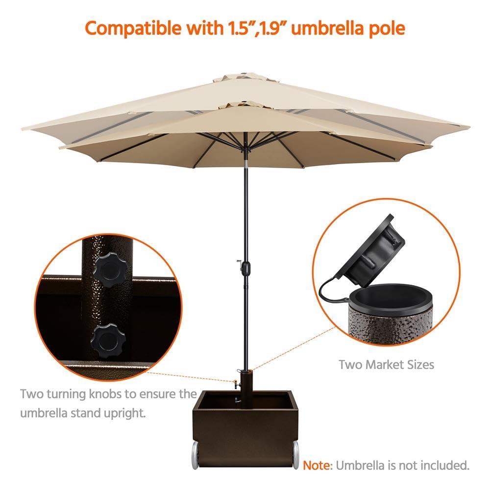 Arlmont & Co. Naiim 29 Lb. Steel Free Standing Umbrella Base with Wheels