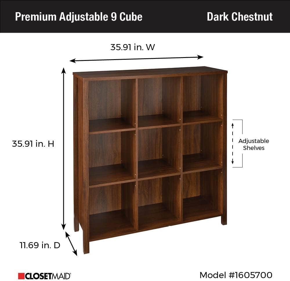 ClosetMaid Dark Chestnut Premium Adjustable 9-Cube Organizer