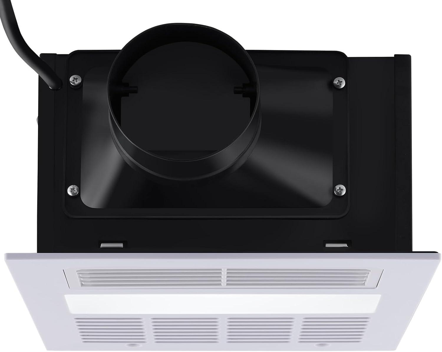 White and Black Alloy Steel Bathroom Exhaust Fan with Remote Control