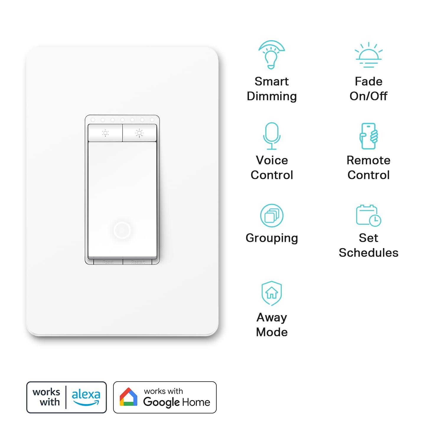 TP-Link HS220 In-Wall Smart Dimmer, No Hub Required