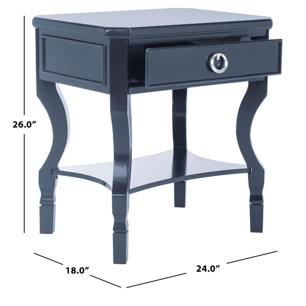 Alaia 1 Drawer Nightstand - FOX6275 - Navy - Safavieh Couture
