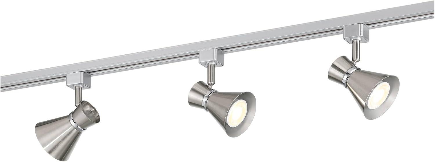 Brushed Nickel 44" Linear 3-Light LED Track Fixture